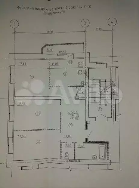 3-к. квартира, 97 м, 4/9 эт. - Фото 0