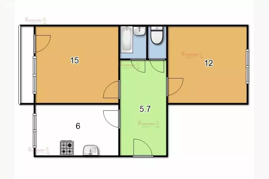 2-комнатная квартира: Екатеринбург, улица Металлургов, 14 (42 м) - Фото 0