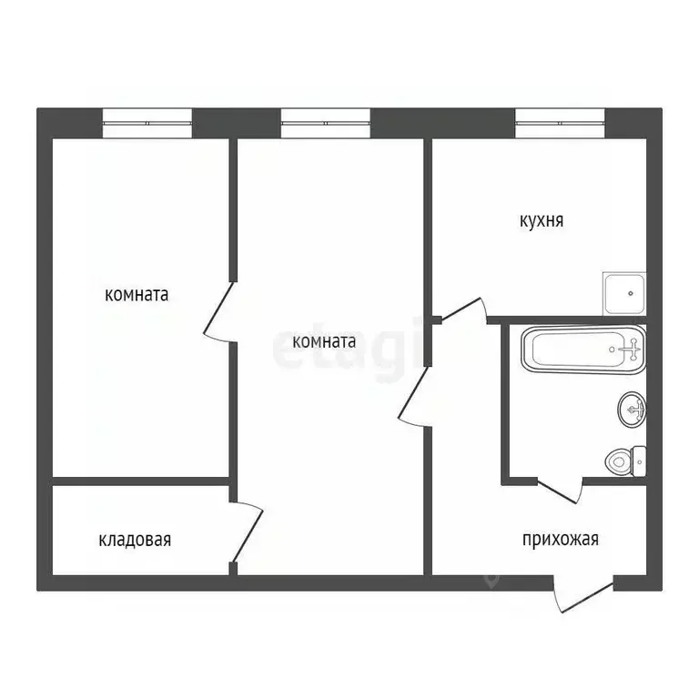 2-к кв. Красноярский край, Красноярск ул. Крупской, 6 (41.6 м) - Фото 2