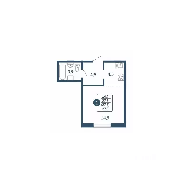 1-к кв. Кировская область, Киров Скандинавия жилой комплекс (27.8 м) - Фото 1