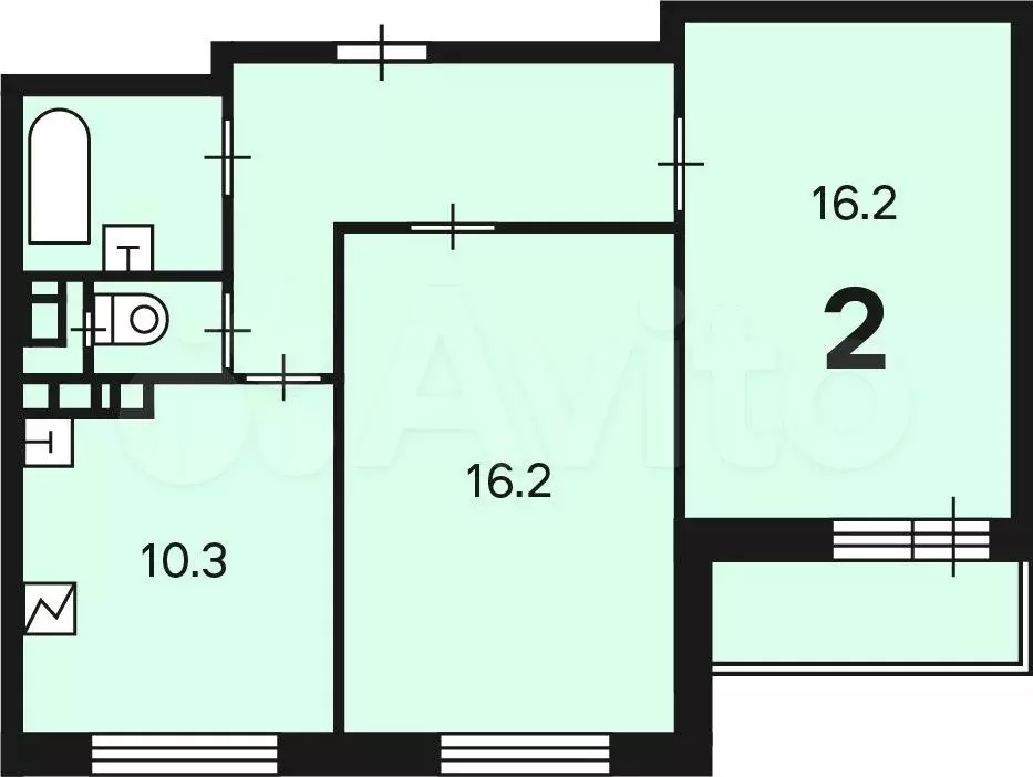 Аукцион: 2-к. квартира, 55,8 м, 3/18 эт. - Фото 0