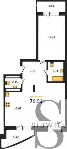 2-комнатная квартира: Новосибирск, улица Дуси Ковальчук, 248/1 (76.91 ... - Фото 0