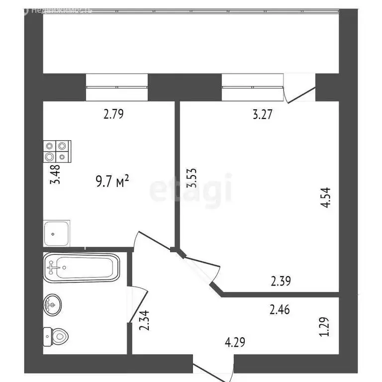 1-комнатная квартира: Тюмень, улица Самарцева, 177 (35.2 м) - Фото 1