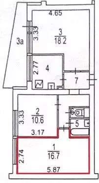 Комната Москва, Москва, Зеленоград к158 (16.7 м) - Фото 1