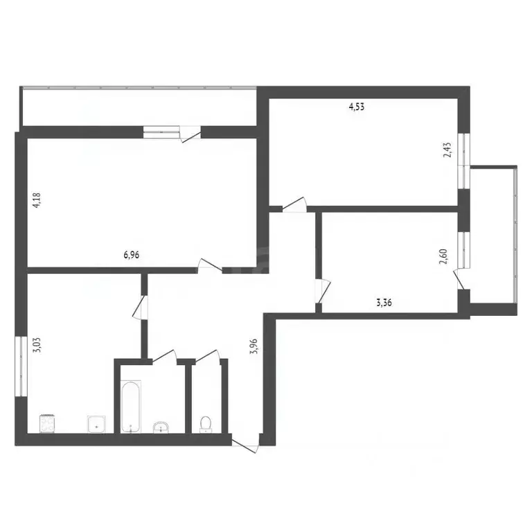 3-к кв. Коми, Ухта пос. УРМЗ, ул. Островского, 9 (64.4 м) - Фото 0