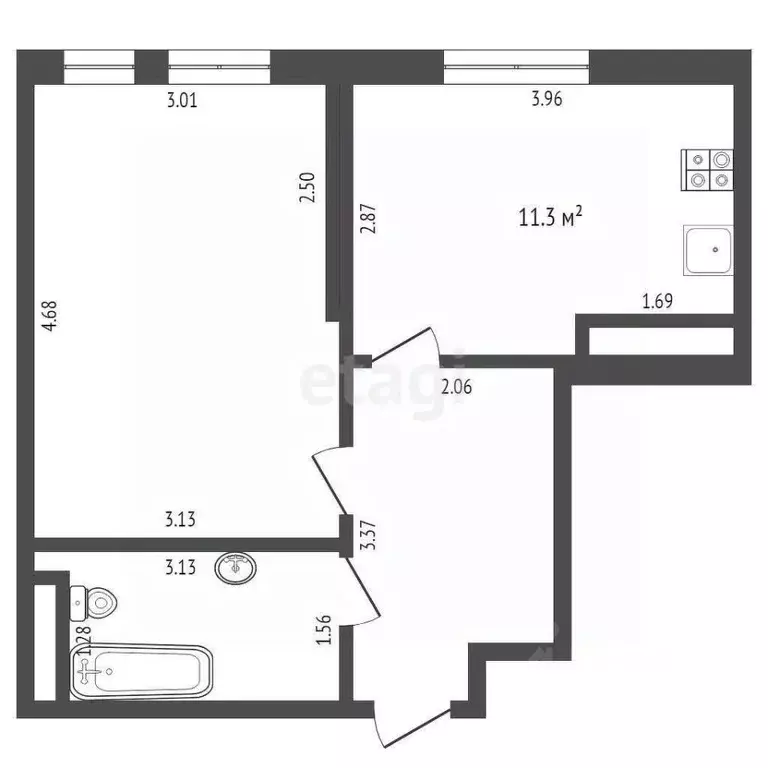 1-к кв. Тюменская область, Тюмень Харьковская ул., 76 (35.6 м) - Фото 1