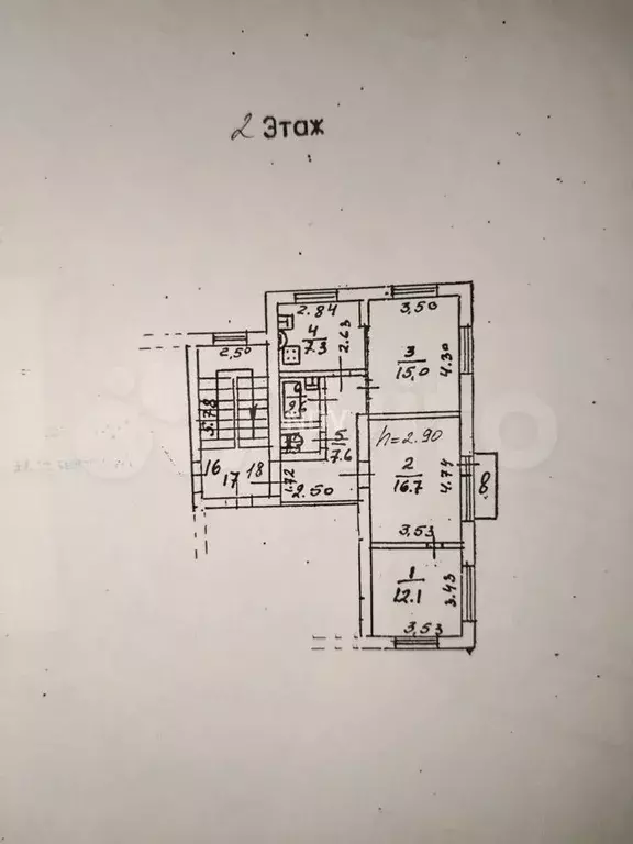 3-к. квартира, 63 м, 2/2 эт. - Фото 0