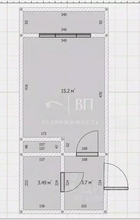 Студия Санкт-Петербург ул. Струве, 10к1 (22.7 м) - Фото 2