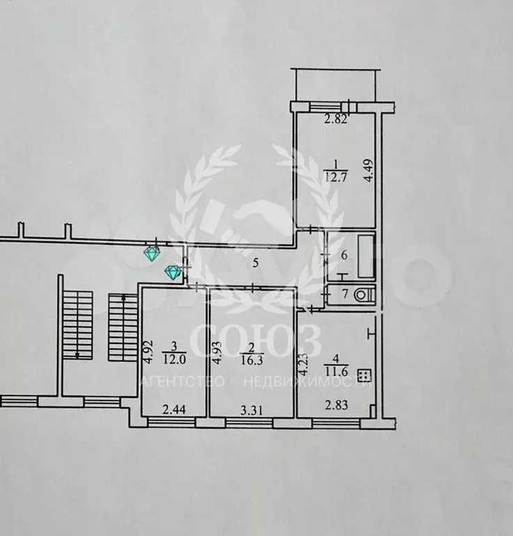 3-к. квартира, 66 м, 5/5 эт. - Фото 0