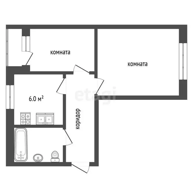 2-комнатная квартира: Тутаев, Комсомольская улица, 76 (43.9 м) - Фото 1