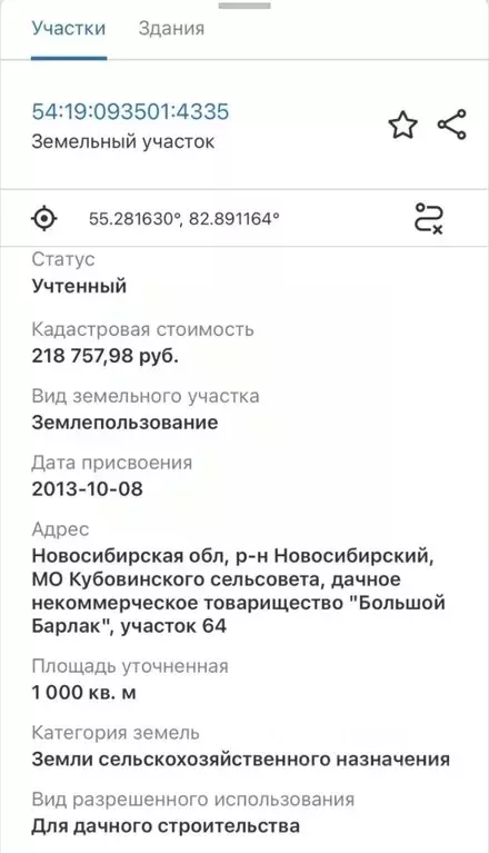 Участок в Новосибирская область, Новосибирский район, Кубовинский ... - Фото 2