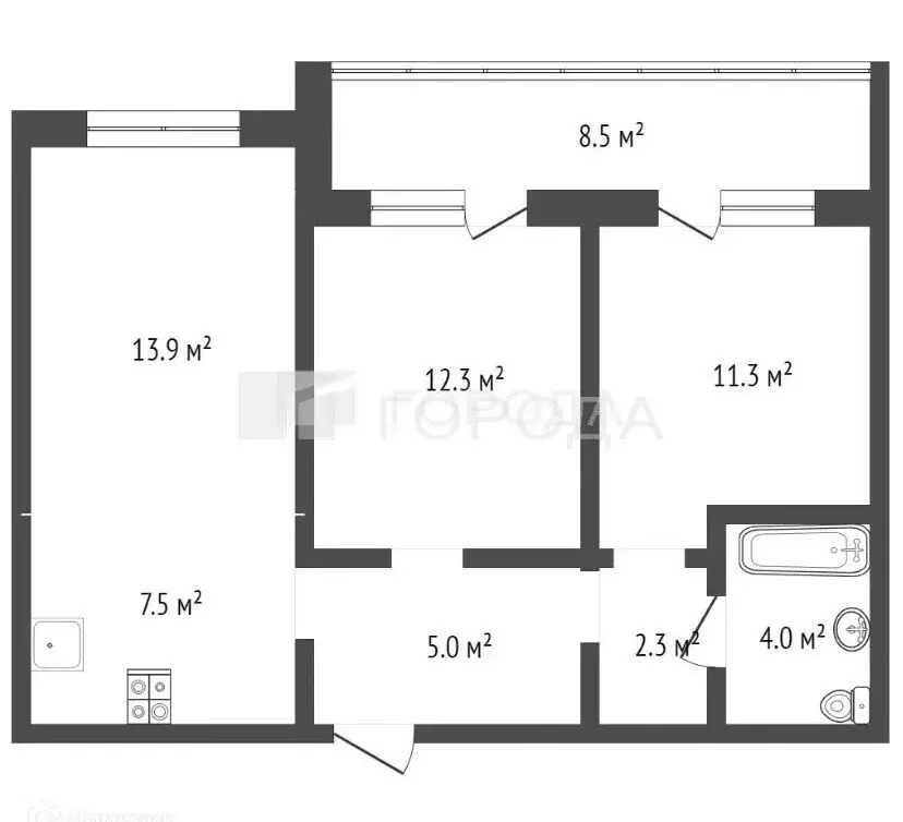 3-комнатная квартира: Барнаул, 6-я Нагорная улица, 15Г/7 (64.8 м) - Фото 1