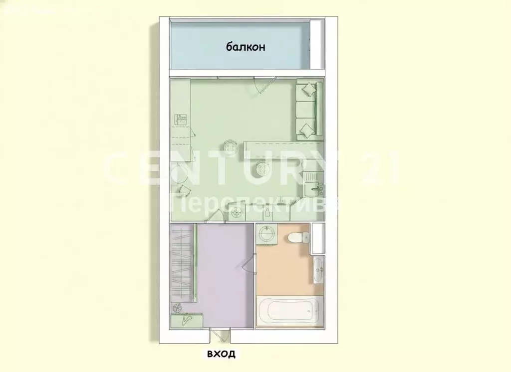1-комнатная квартира: Старая Купавна, Октябрьская улица, 14А (31.4 м) - Фото 2