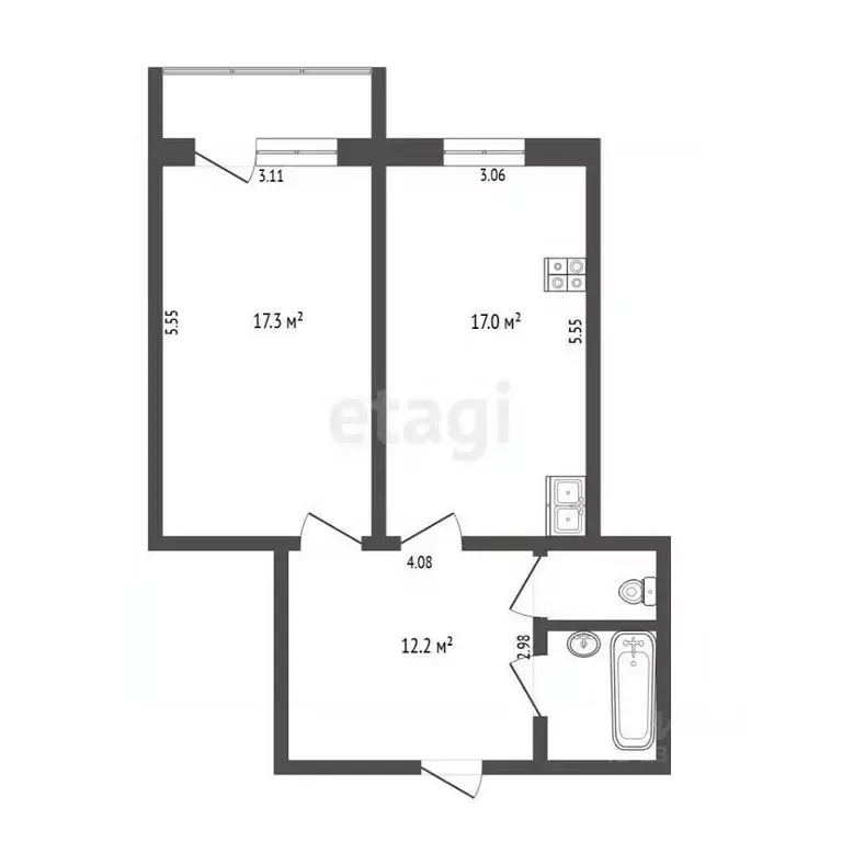 1-к кв. Тюменская область, Тюмень Тарманы мкр, ул. Малышева, 18/1 ... - Фото 1