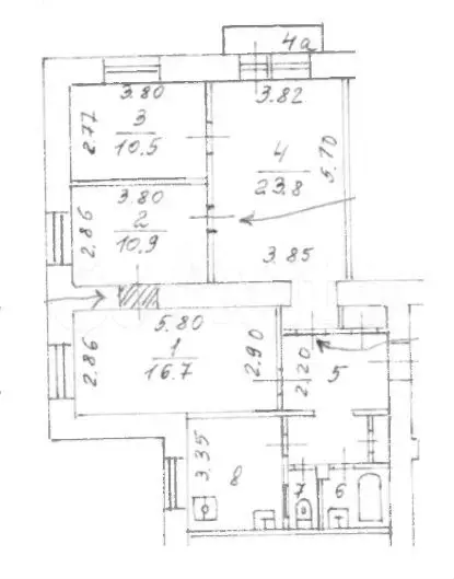 4-к. квартира, 90 м, 3/8 эт. - Фото 0