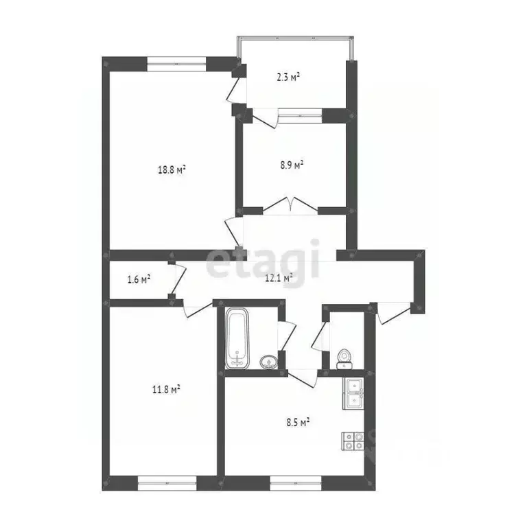 3-к кв. Крым, Армянск Имени Генерала Корявко мкр, 19 (66.1 м) - Фото 1