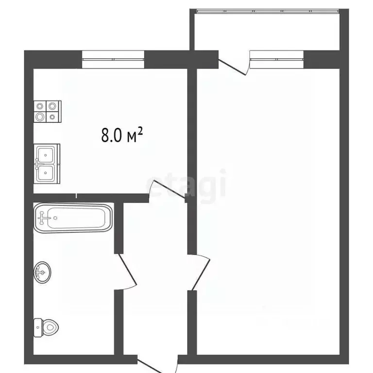 1-к кв. Ростовская область, Красный Сулин ул. Менделеева, 2 (21.6 м) - Фото 1