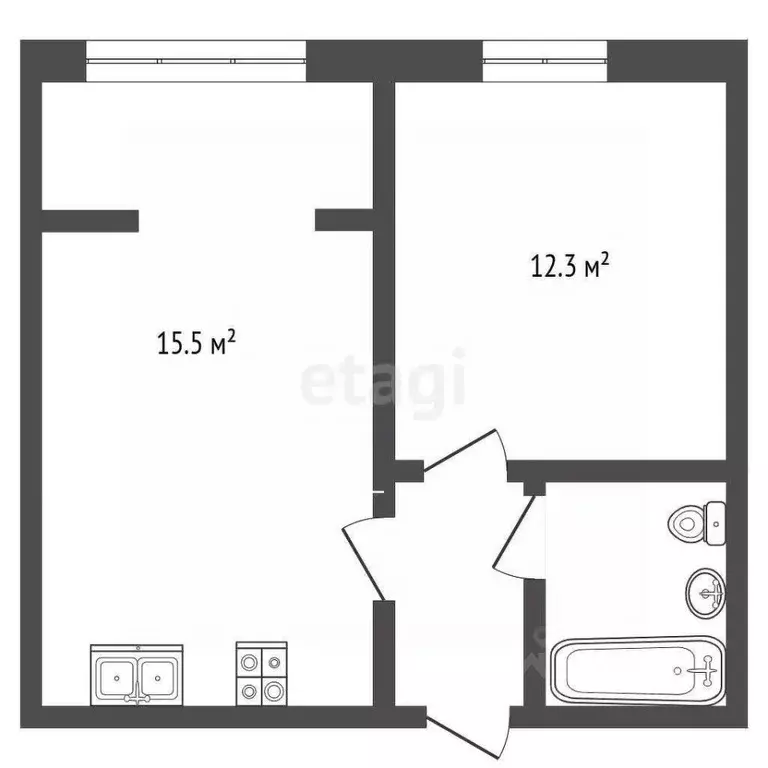 1-к кв. Оренбургская область, Оренбург ул. Юркина, 2 (36.0 м) - Фото 2