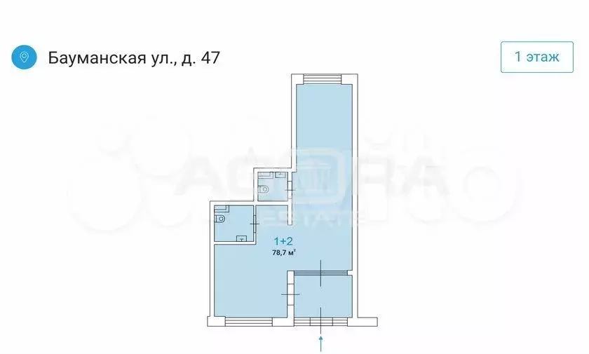 78,7 м2/Аренда помещения свободного назначения/ Бауманская - Фото 0