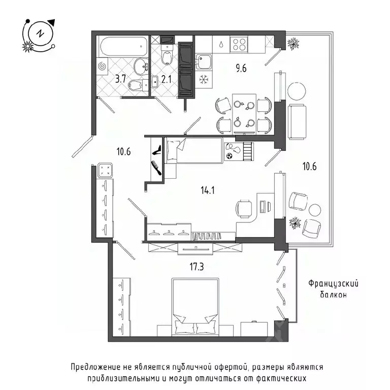 2-к кв. Санкт-Петербург Черниговская ул., 17 (61.0 м) - Фото 0