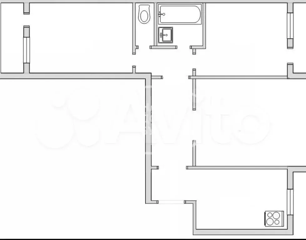 3-к. квартира, 60 м, 1/9 эт. - Фото 0