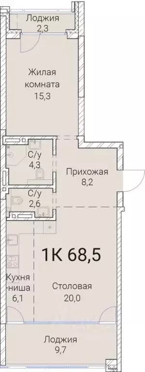 1-к кв. Новосибирская область, Новосибирск Овражная ул., 2А (68.5 м) - Фото 0