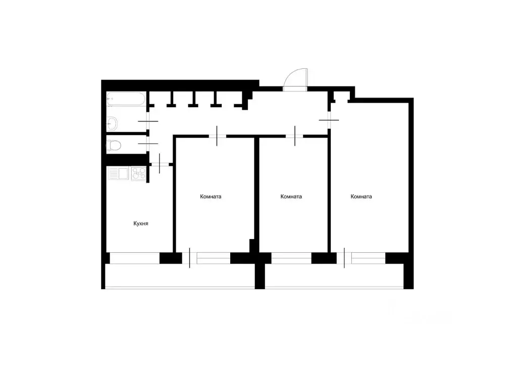 3-к кв. Москва Бирюлевская ул., 39 (72.3 м) - Фото 1