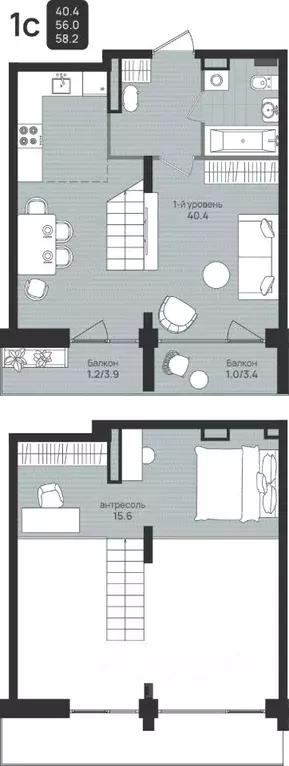 Студия Пермский край, Пермь ул. Космонавта Беляева, 210 (58.2 м) - Фото 1