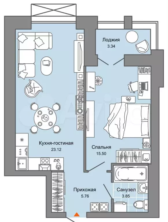 2-к. квартира, 50 м, 7/9 эт. - Фото 0