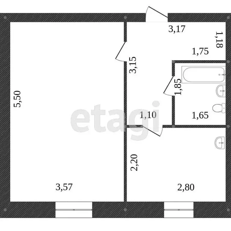 1-комнатная квартира: Ишим, Казанская улица, 36Г (35.4 м) - Фото 0