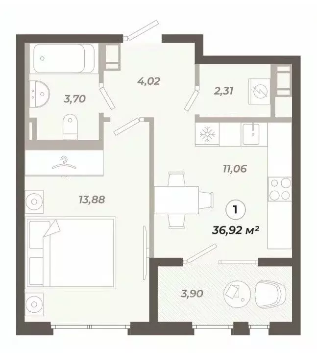 1-к кв. Санкт-Петербург ул. Коли Томчака, 21Д (36.92 м) - Фото 0