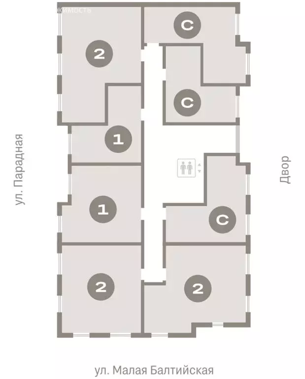 2-комнатная квартира: Новоселье, ЖК Брусника (48.34 м) - Фото 1