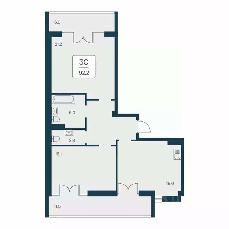 3-к кв. Крым, Алупка ш. Севастопольское, 6Ак2 (92.2 м) - Фото 1