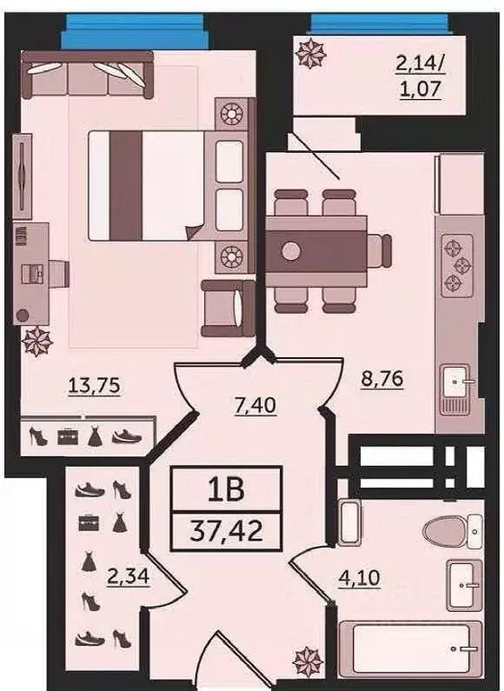 1-к кв. Ростовская область, Ростов-на-Дону просп. Михаила Нагибина, 40 ... - Фото 2