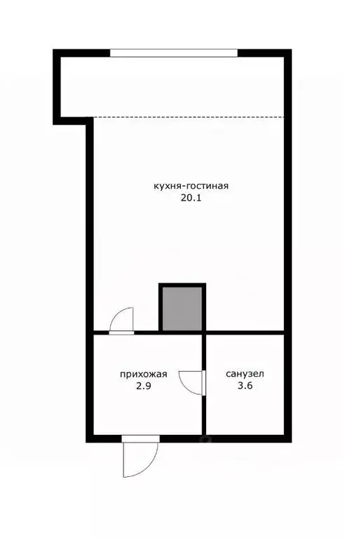 Студия Краснодарский край, Краснодар ул. 5-я Дорожная, 68к1 (22.6 м) - Фото 2
