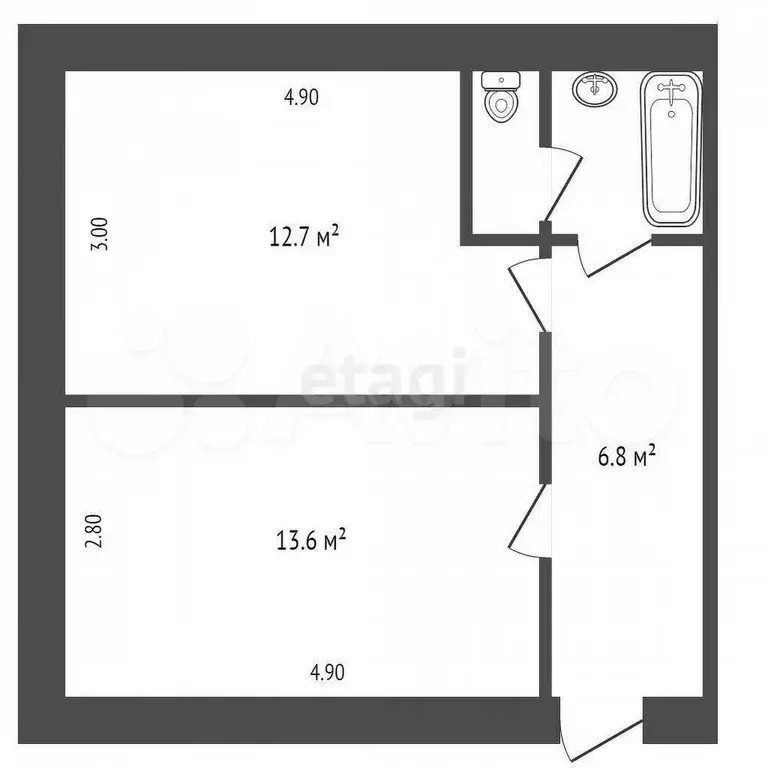 2-к. квартира, 36,7 м, 2/9 эт. - Фото 0