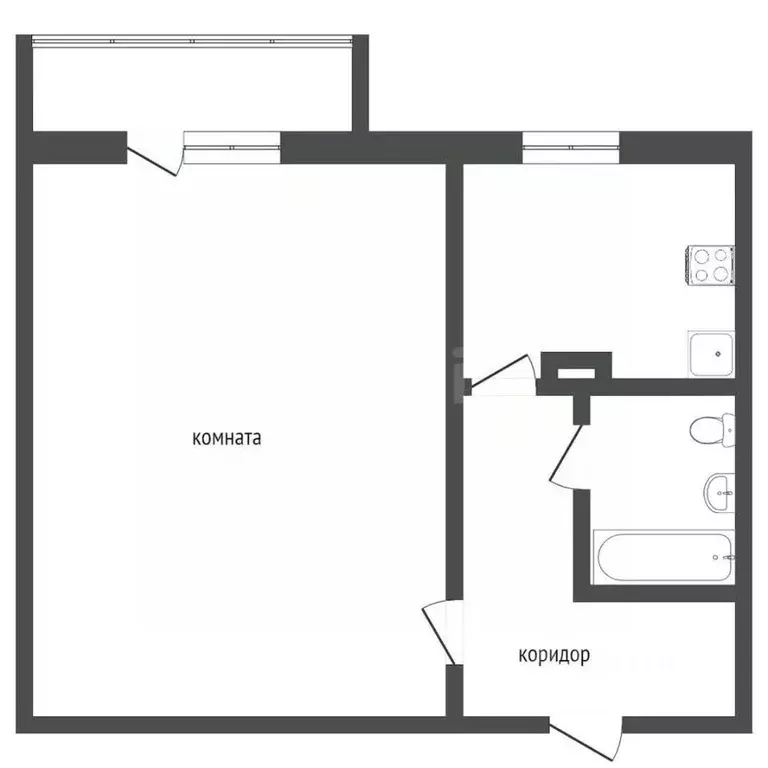 1-к кв. Калининградская область, Калининград ул. Еловая Аллея, 62 ... - Фото 1