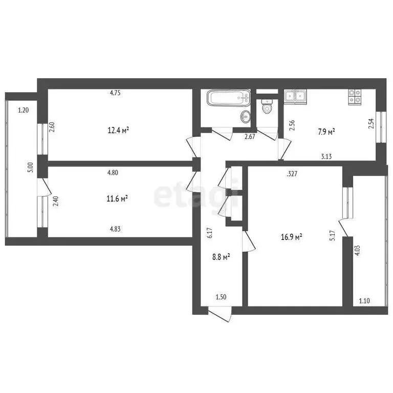 3-комнатная квартира: Кострома, улица Свердлова, 78 (67.1 м) - Фото 0