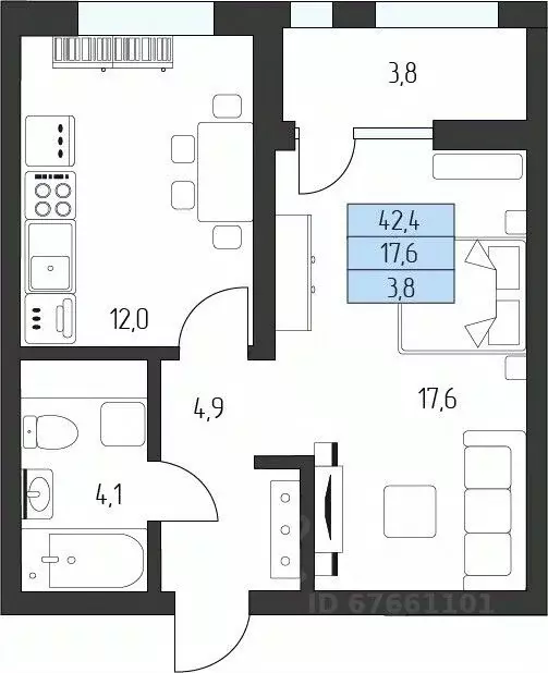 1-к кв. Карачаево-Черкесия, Зеленчукский район, с. Архыз  (40.5 м) - Фото 1