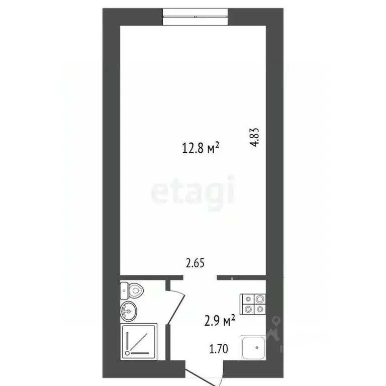 Студия Ямало-Ненецкий АО, Новый Уренгой Таежная ул., 13А (17.0 м) - Фото 1