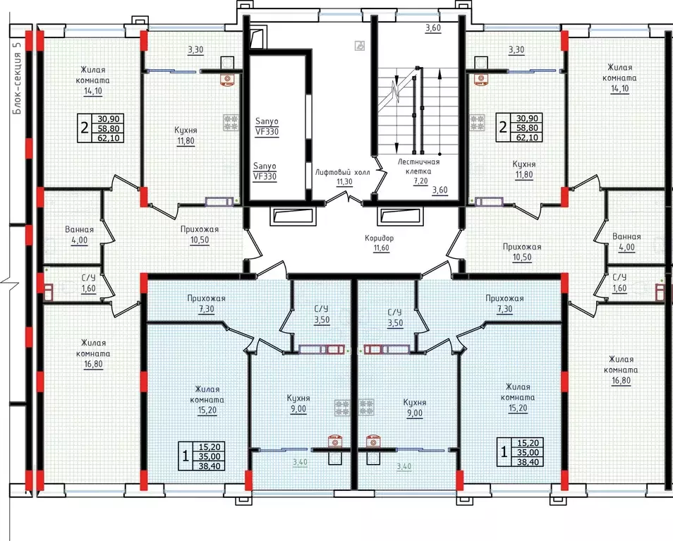2-к кв. Ставропольский край, Ставрополь ул. Якова Андрюшина, 6 (62.1 ... - Фото 2