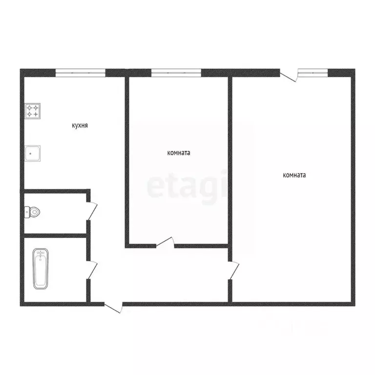 2-к кв. Кемеровская область, Кемерово Московский просп., 13А (50.9 м) - Фото 1