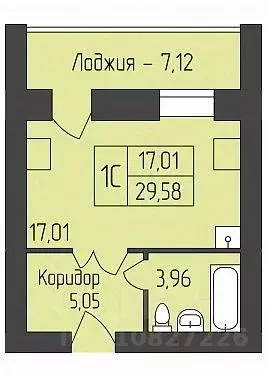 Студия Новосибирская область, Новосибирск ул. Юности, 9 (29.58 м) - Фото 0