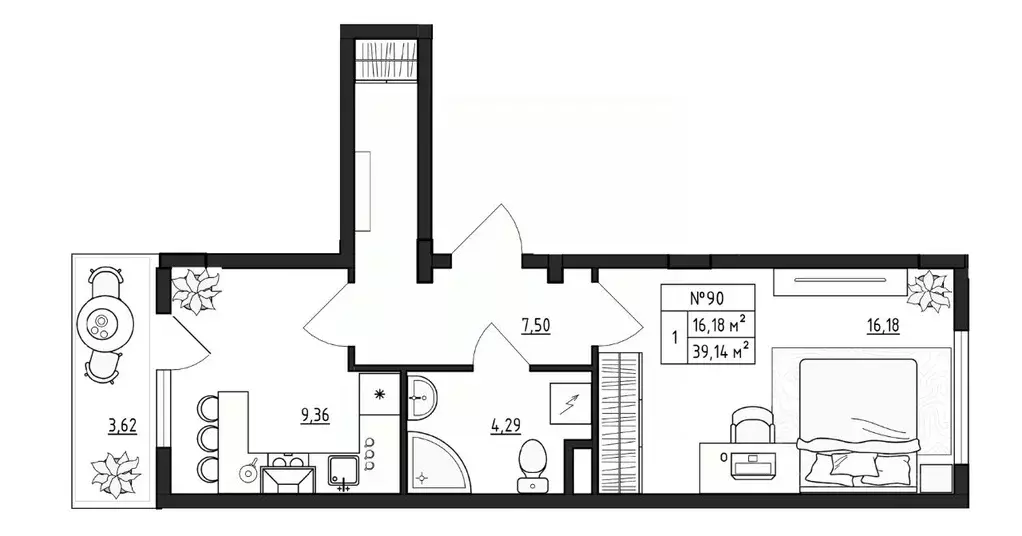 1-к кв. Ленинградская область, Гатчинский муниципальный округ, д. ... - Фото 1