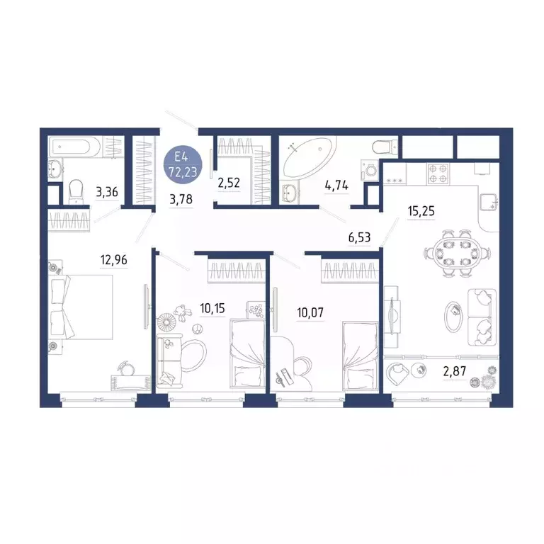 3-к кв. Рязанская область, Рязанский муниципальный округ, с. Дядьково ... - Фото 1