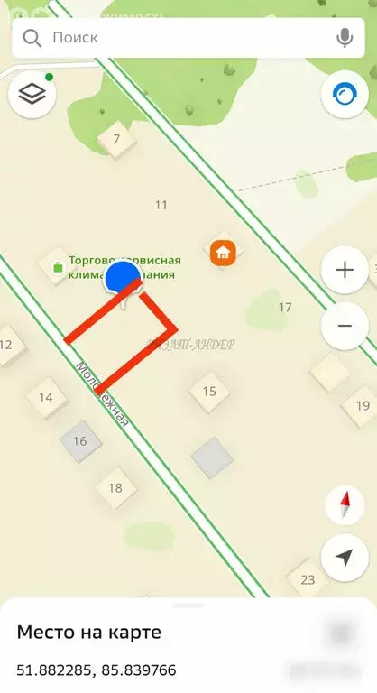 Участок в Соузга, Молодёжная улица (6 м) - Фото 1