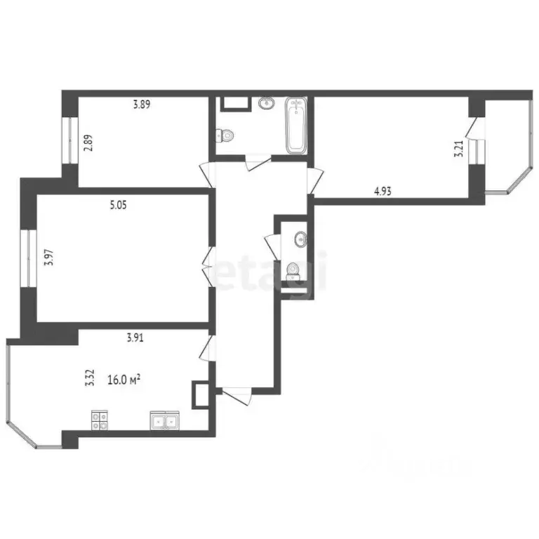 3-к кв. Ханты-Мансийский АО, Сургут тракт Югорский, 4 (81.6 м) - Фото 1