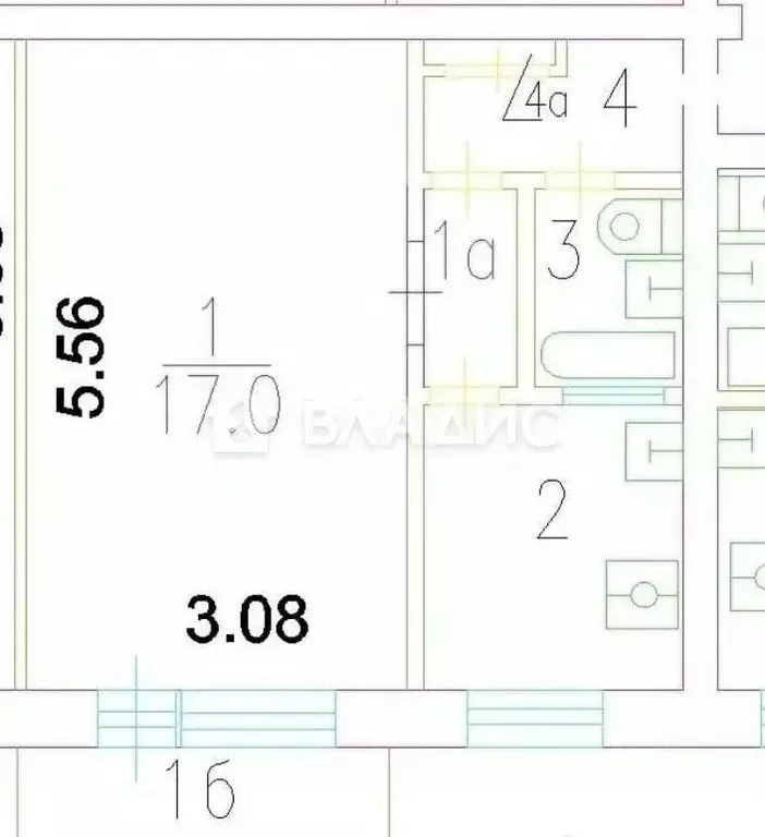1-к кв. Москва Русаковская ул., 12К1 (31.0 м) - Фото 2