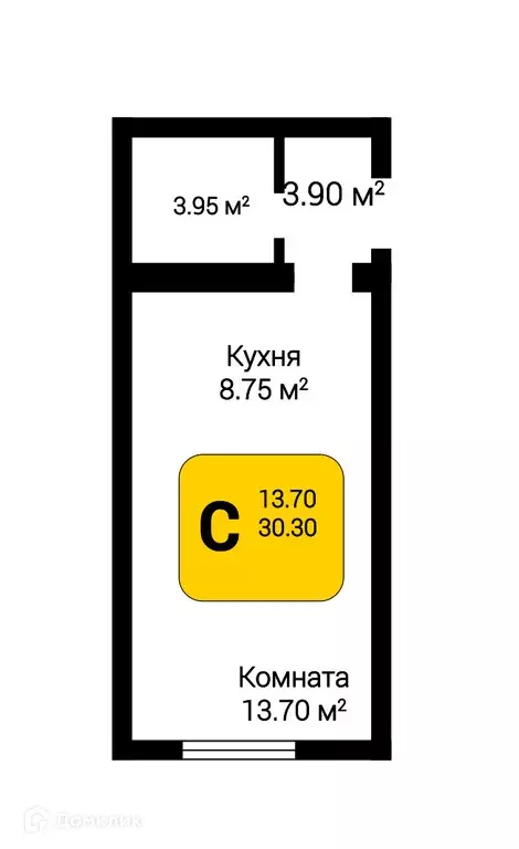 Продаётся 1-к квартира, 30.3 м - Фото 0