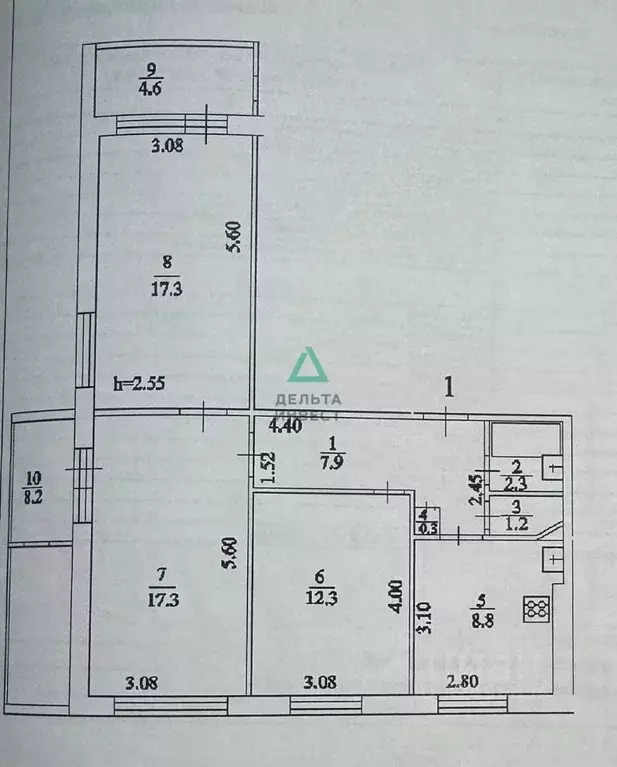 3-к кв. Башкортостан, Уфа ул. Максима Рыльского, 14/1 (67.4 м) - Фото 2